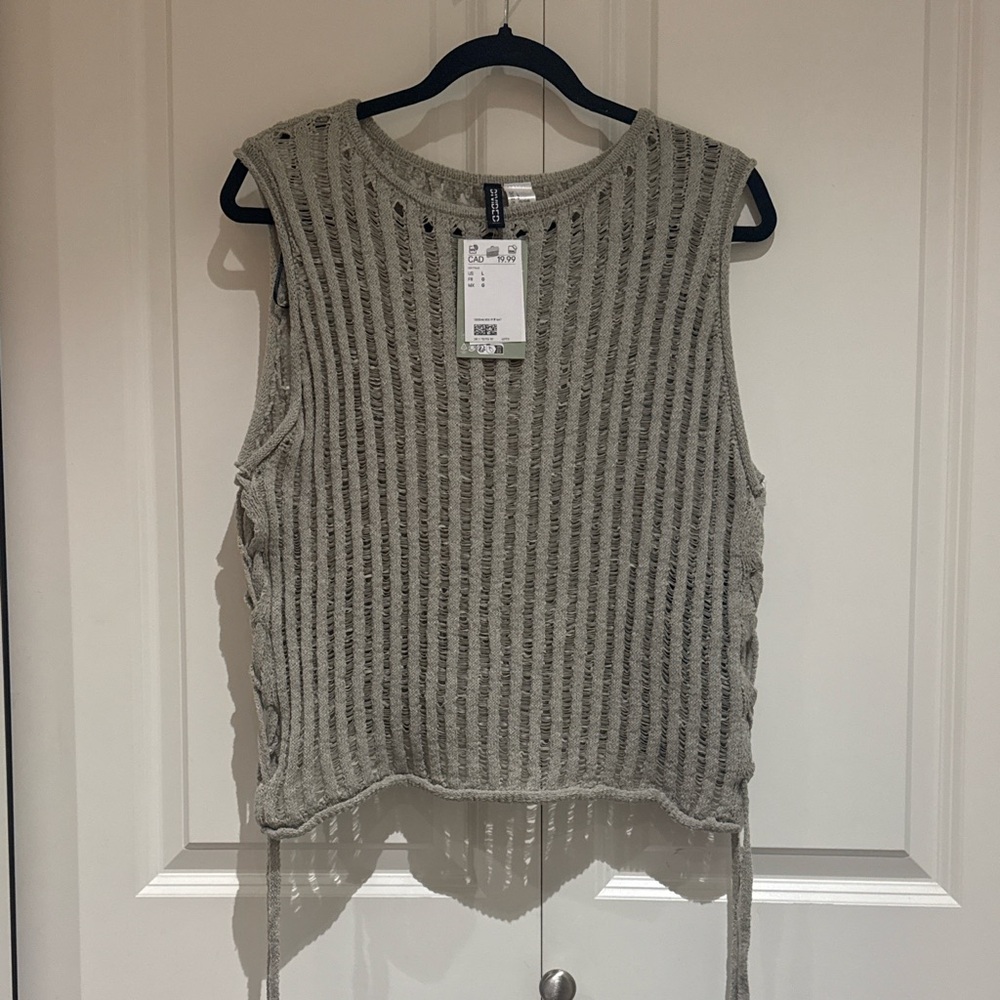 Divided Light Green Ribbed Tank Top